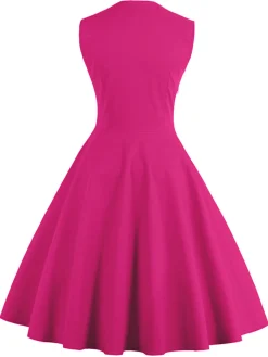 Outlet Retro Stage 1950s Polka Dots Lapel Patchwork Swing Dress