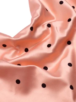Outlet Retro Stage 1930s Polka Dots Spaghetti Straps Satin Nightgown