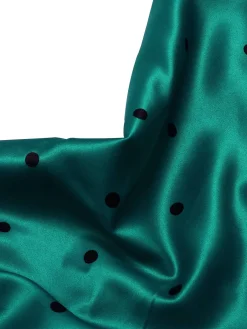 Outlet Retro Stage 1930s Polka Dots Spaghetti Straps Satin Nightgown