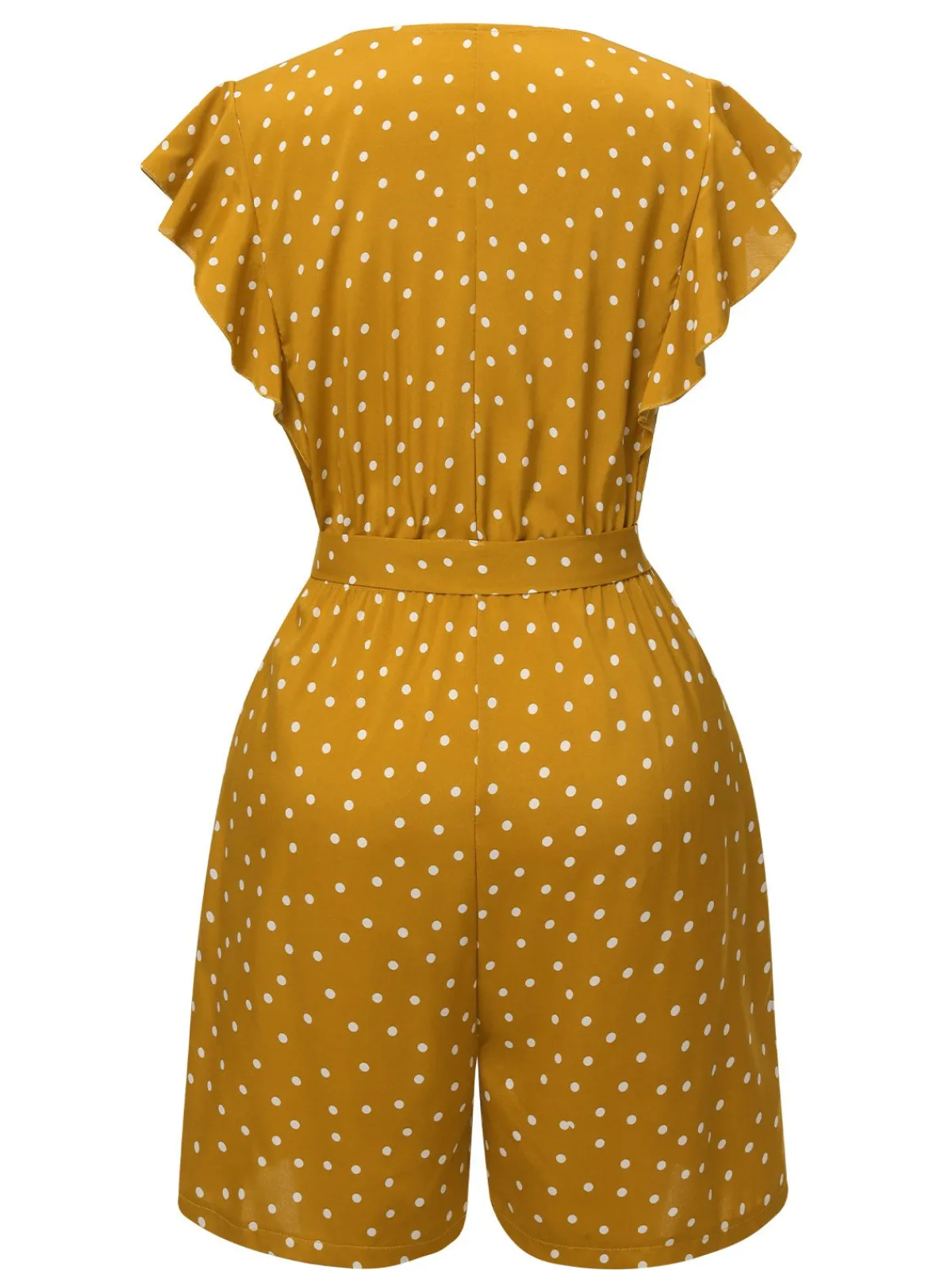 Online Retro Stage 1950s Polka Dots V-Neck Belted Romper
