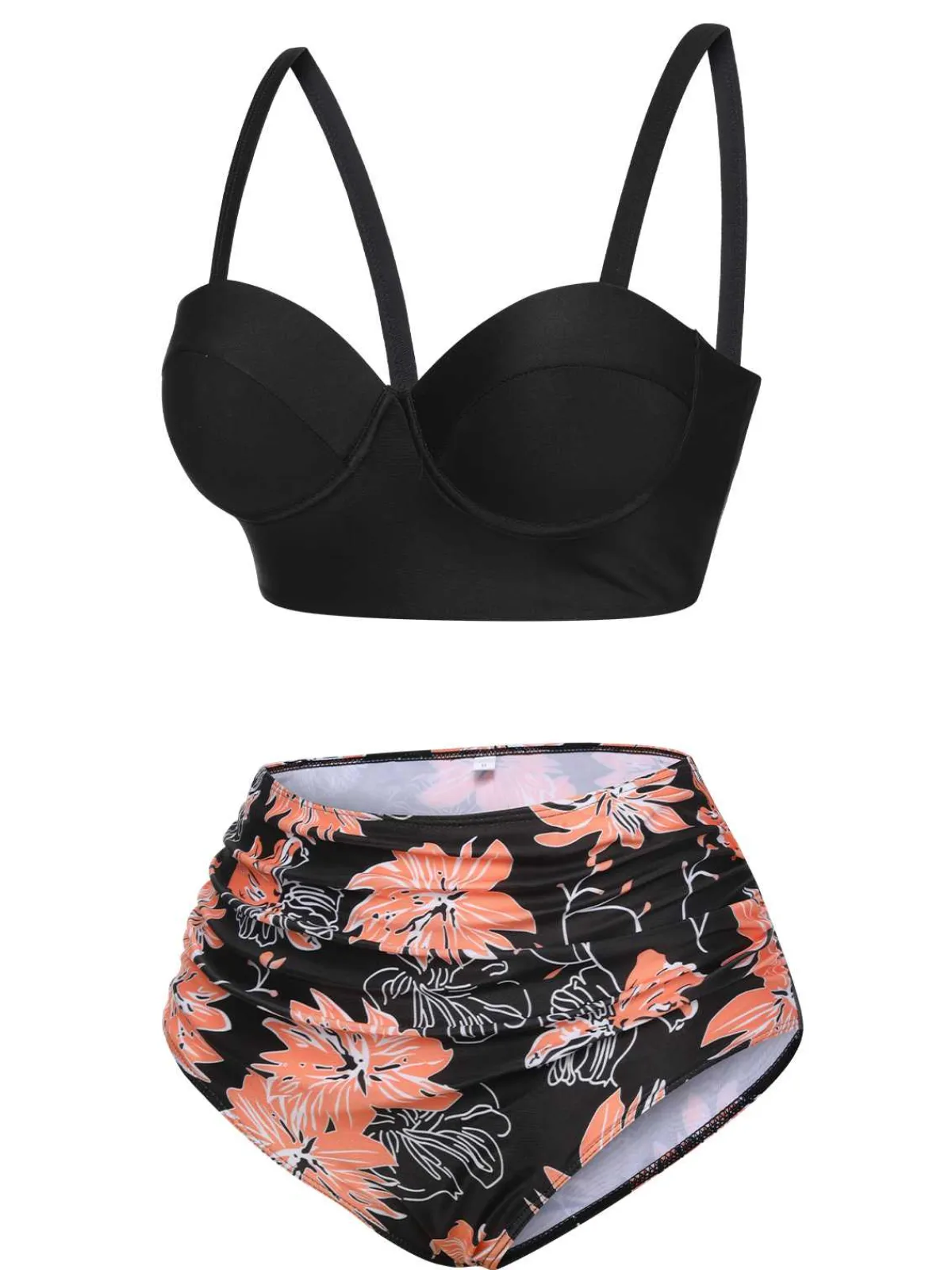 Hot Retro Stage 1960s Print Spaghetti Strap Swimsuit