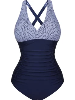 Fashion Retro Stage 1950s Printed One-Piece Swimsuit