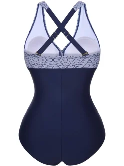Fashion Retro Stage 1950s Printed One-Piece Swimsuit