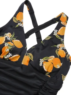 Fashion Retro Stage 1950s Printed One-Piece Swimsuit