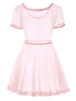 Online Retro Stage 1960s Puff Mesh Tutu Pajama Set