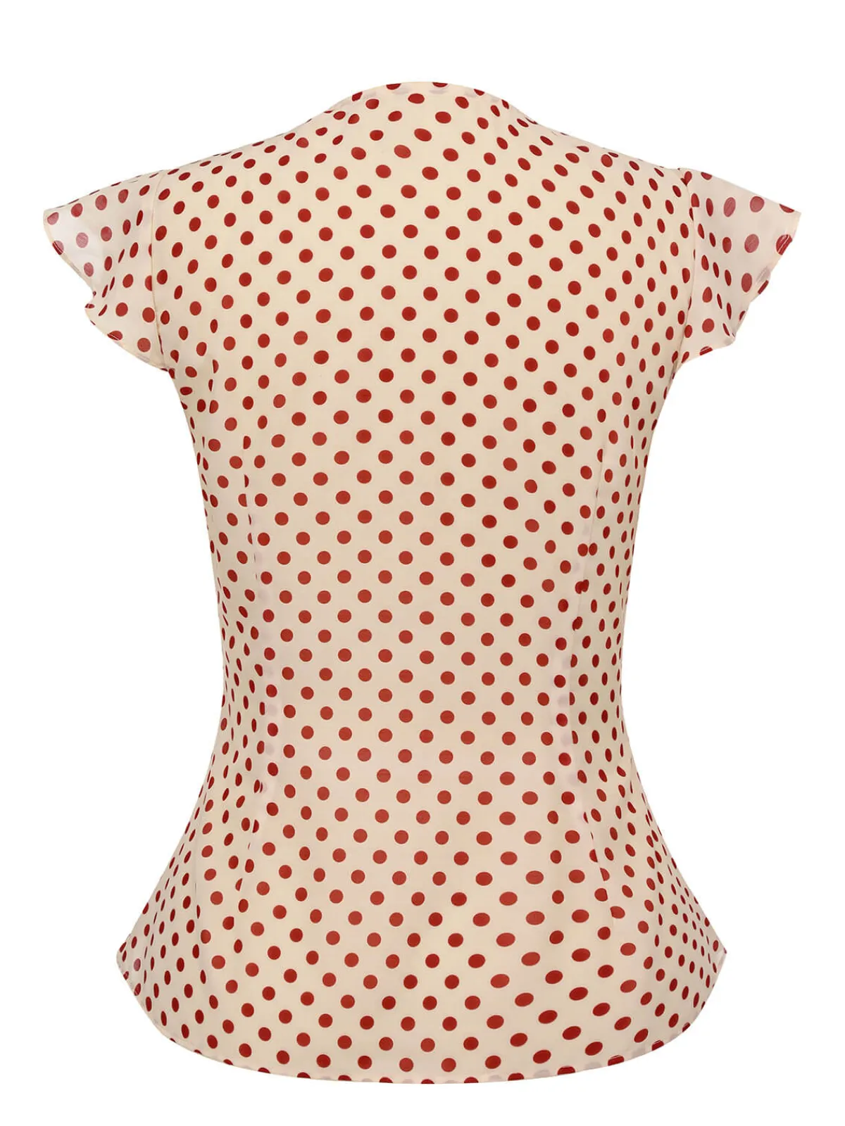 New Retro Stage 1950s Polka Dot Fly Sleeve Blouse Red