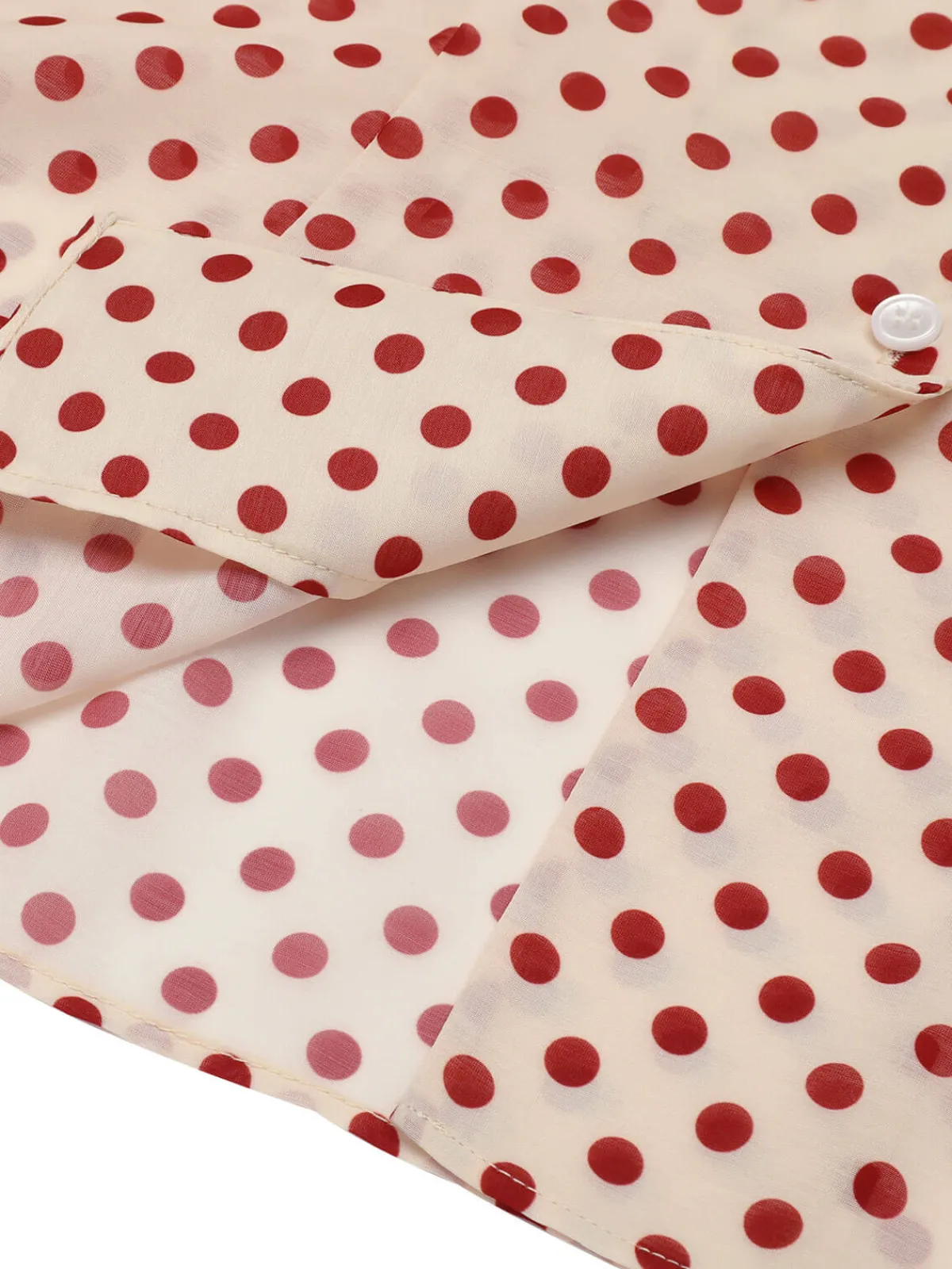 New Retro Stage 1950s Polka Dot Fly Sleeve Blouse Red