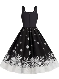 Outlet Retro Stage 1950s Retro Christmas Santa Claus Swing Dress