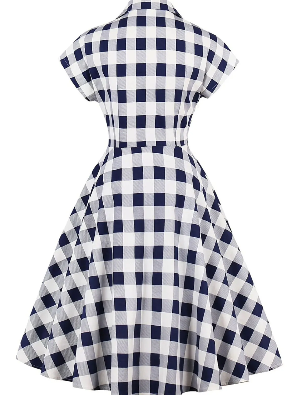 Sale Retro Stage 1950s Retro Contrast Short-Sleeved Lapel Dress