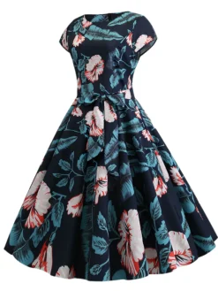 New Retro Stage 1950s Retro Floral Swing Dress