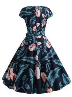 New Retro Stage 1950s Retro Floral Swing Dress