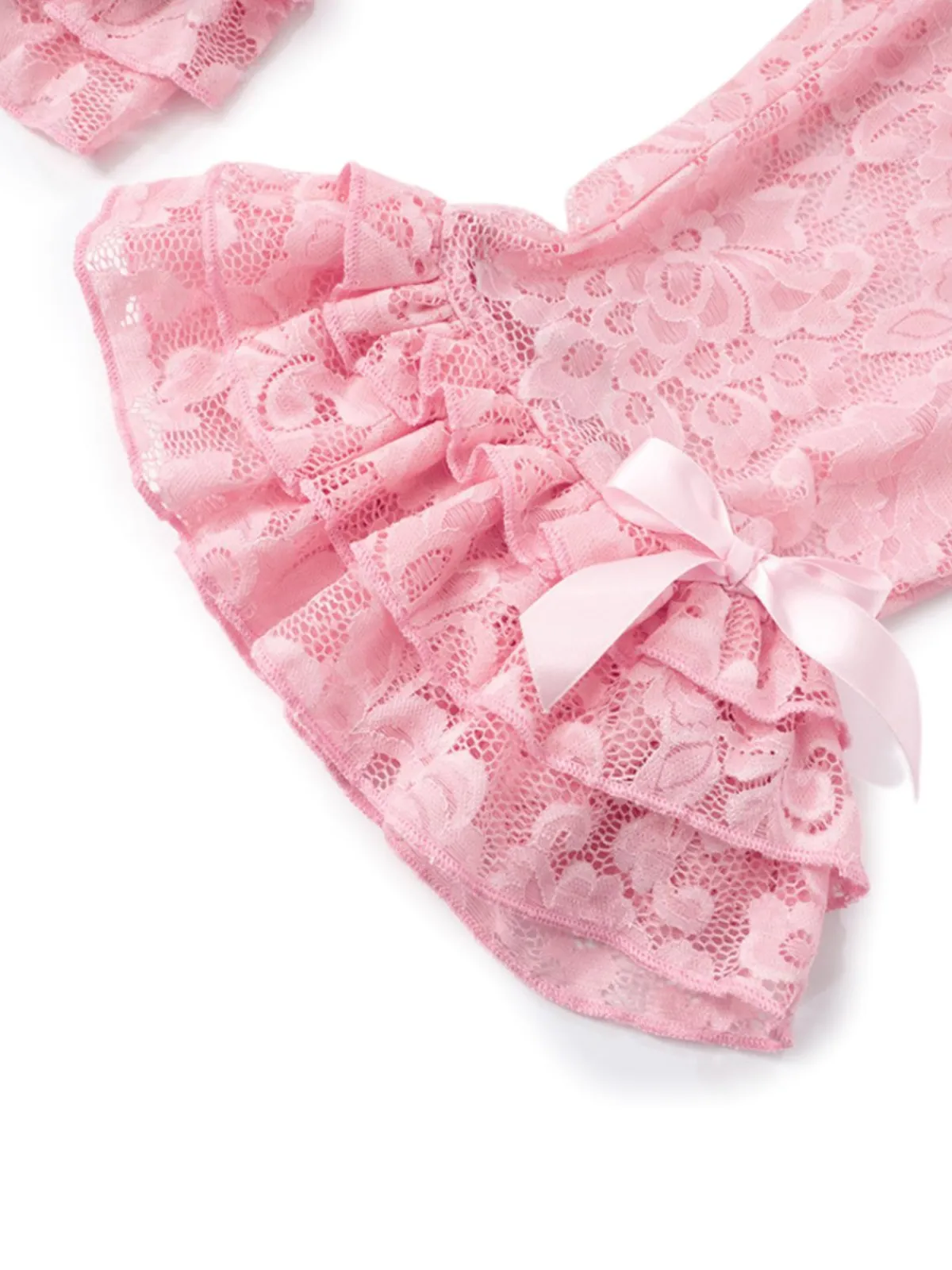 New Retro Stage 1950s Retro Lace Ruffles Capri Pants
