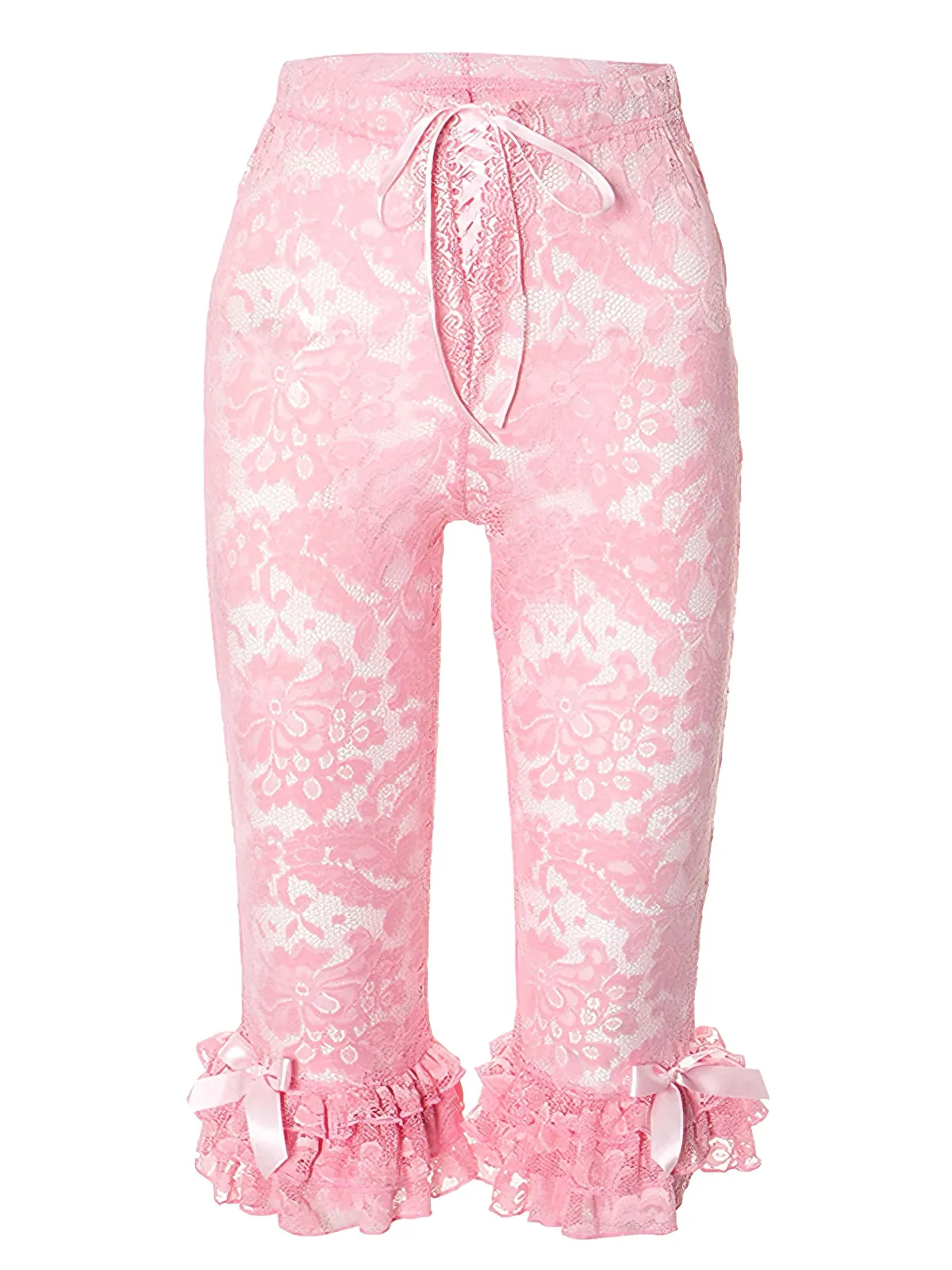 New Retro Stage 1950s Retro Lace Ruffles Capri Pants