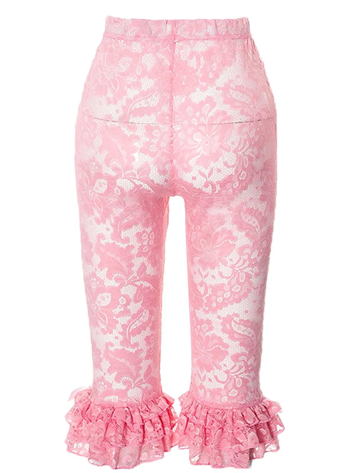 New Retro Stage 1950s Retro Lace Ruffles Capri Pants