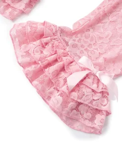 Best Retro Stage 1950s Retro Lace Ruffles Capri Pants