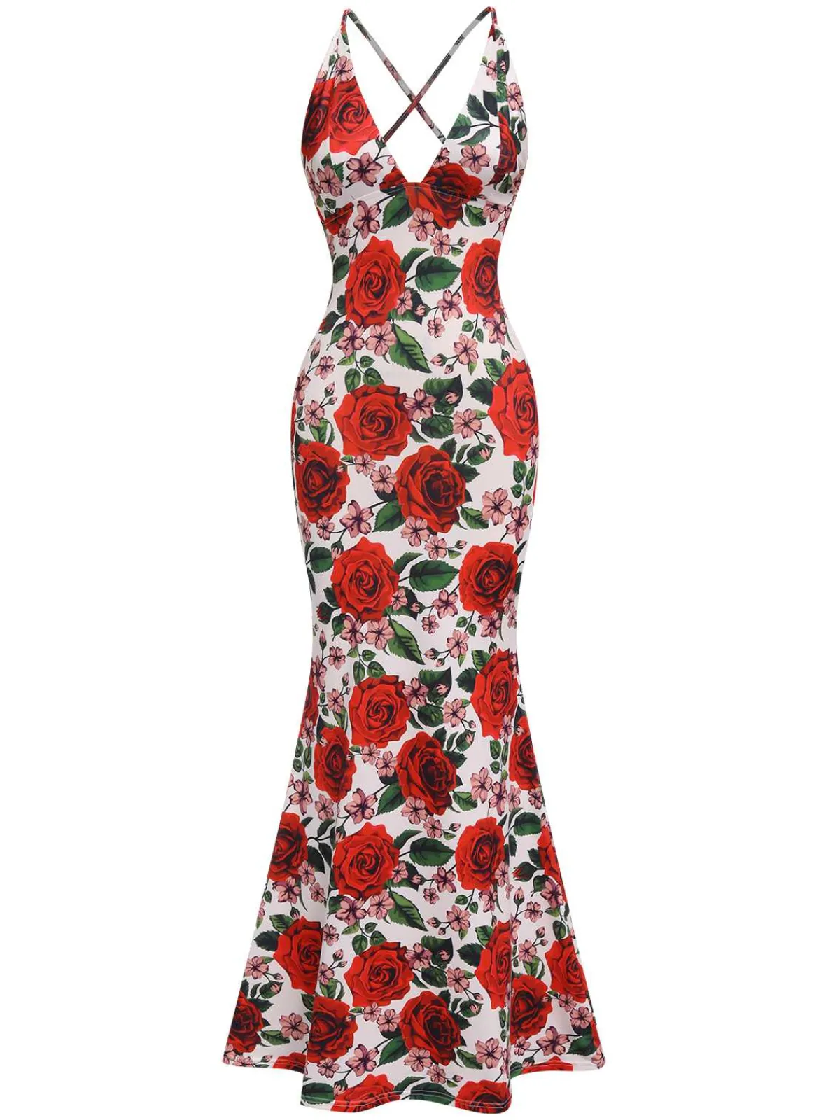 Sale Retro Stage 1970s Halter Backless Dress Rose