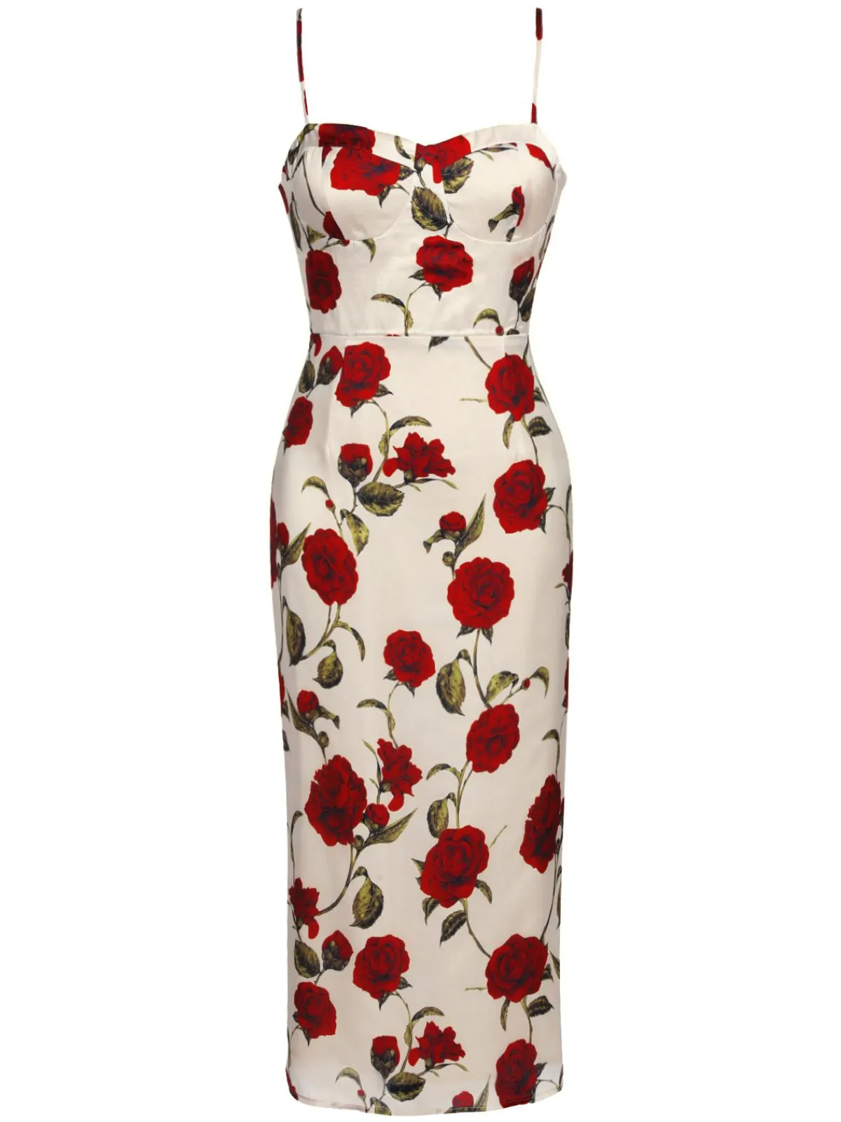 New Retro Stage 1960s Rose Suspender Pencil Dress As Picture