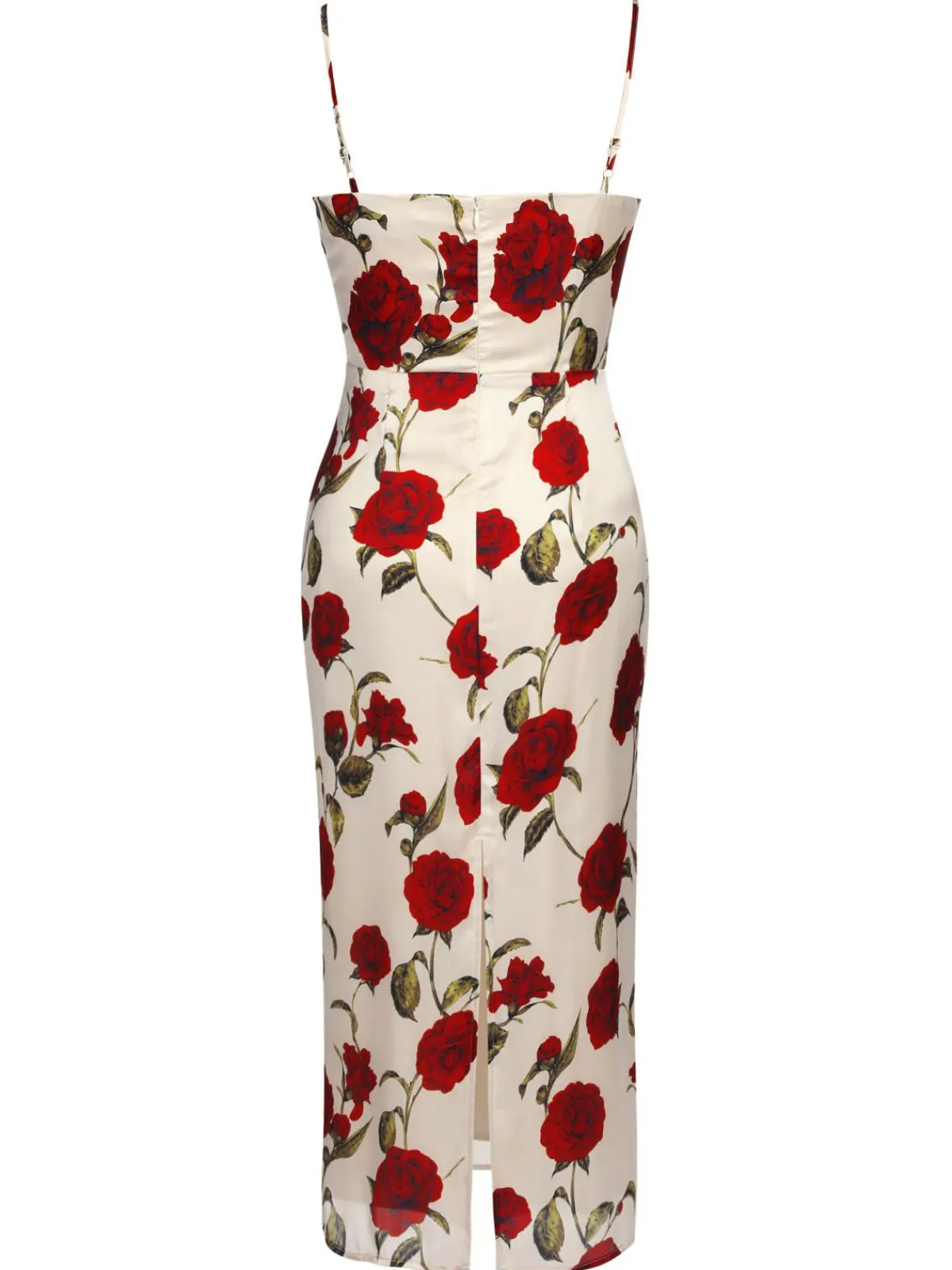 New Retro Stage 1960s Rose Suspender Pencil Dress As Picture
