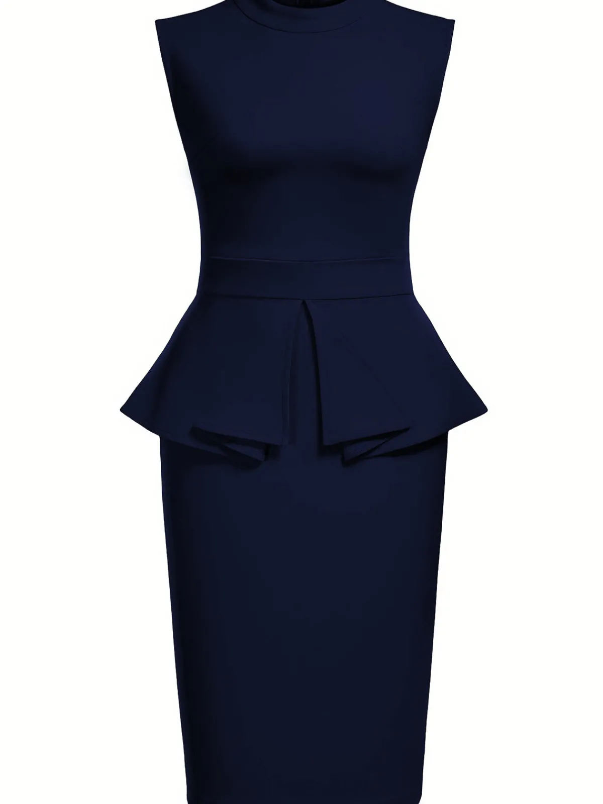 Sale Retro Stage 1960s Round Neck Patchwork Wrap Sleeveless Dress