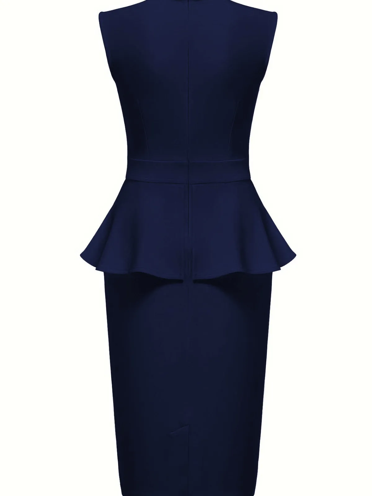 Sale Retro Stage 1960s Round Neck Patchwork Wrap Sleeveless Dress