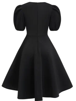 Hot Retro Stage 1950s Round Neck Puff Sleeve A-Line Dress