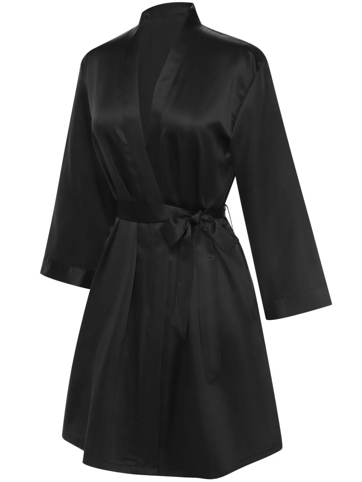 Best Retro Stage 1970s Satin Solid Belted Robes