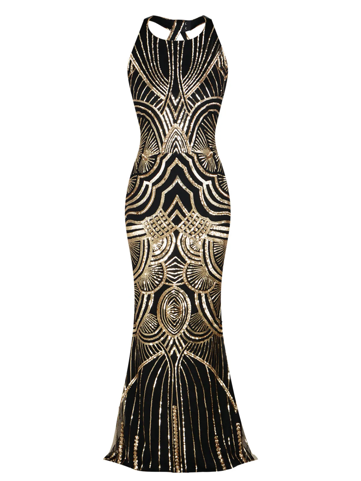 Outlet Retro Stage 1920s Sequin Backless Formal Dress