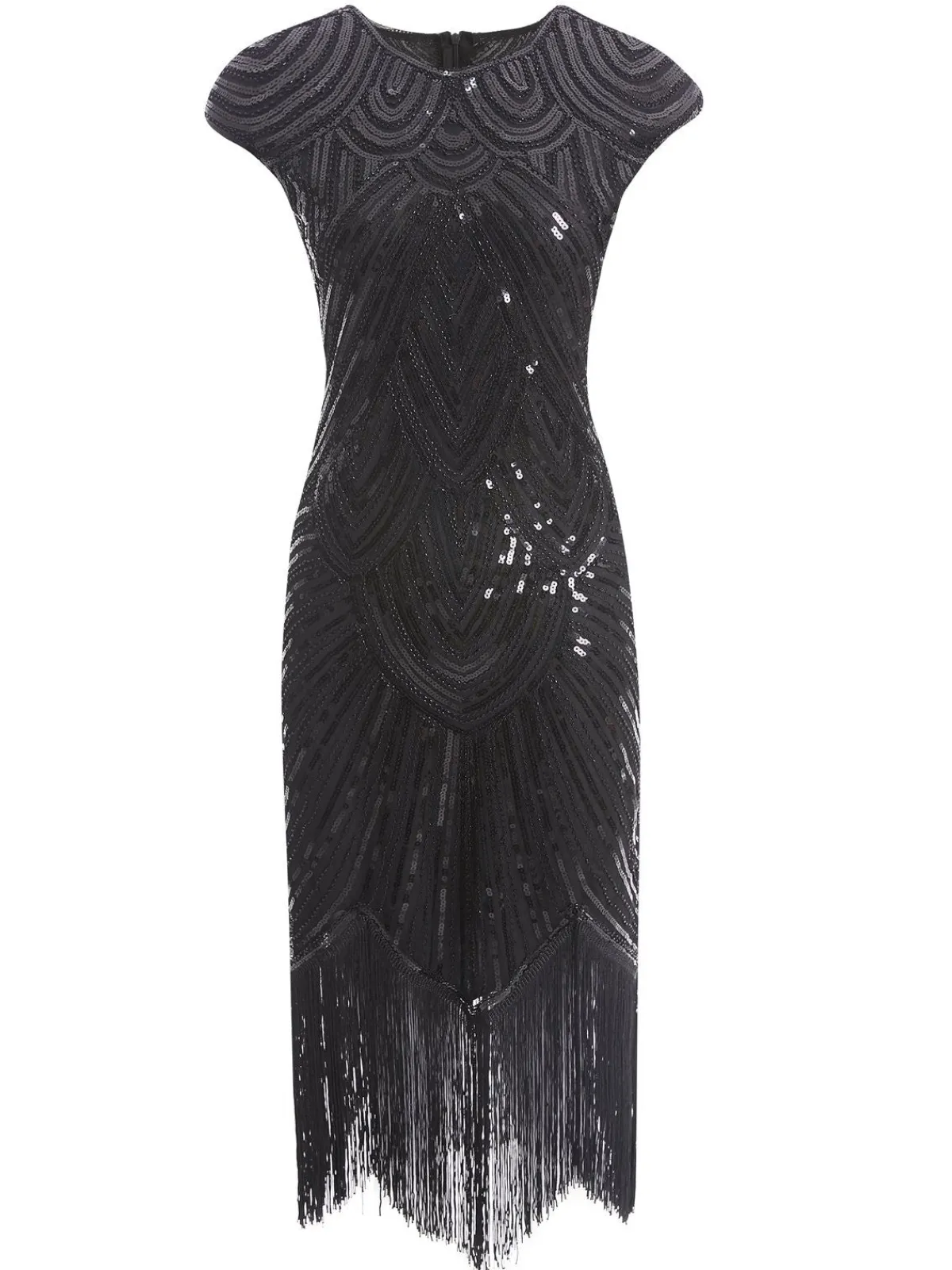 Fashion Retro Stage 1920s Sequin Beaded Fringed Dress