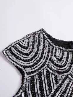 Discount Retro Stage 1920s Sequin Beaded Fringed Dress
