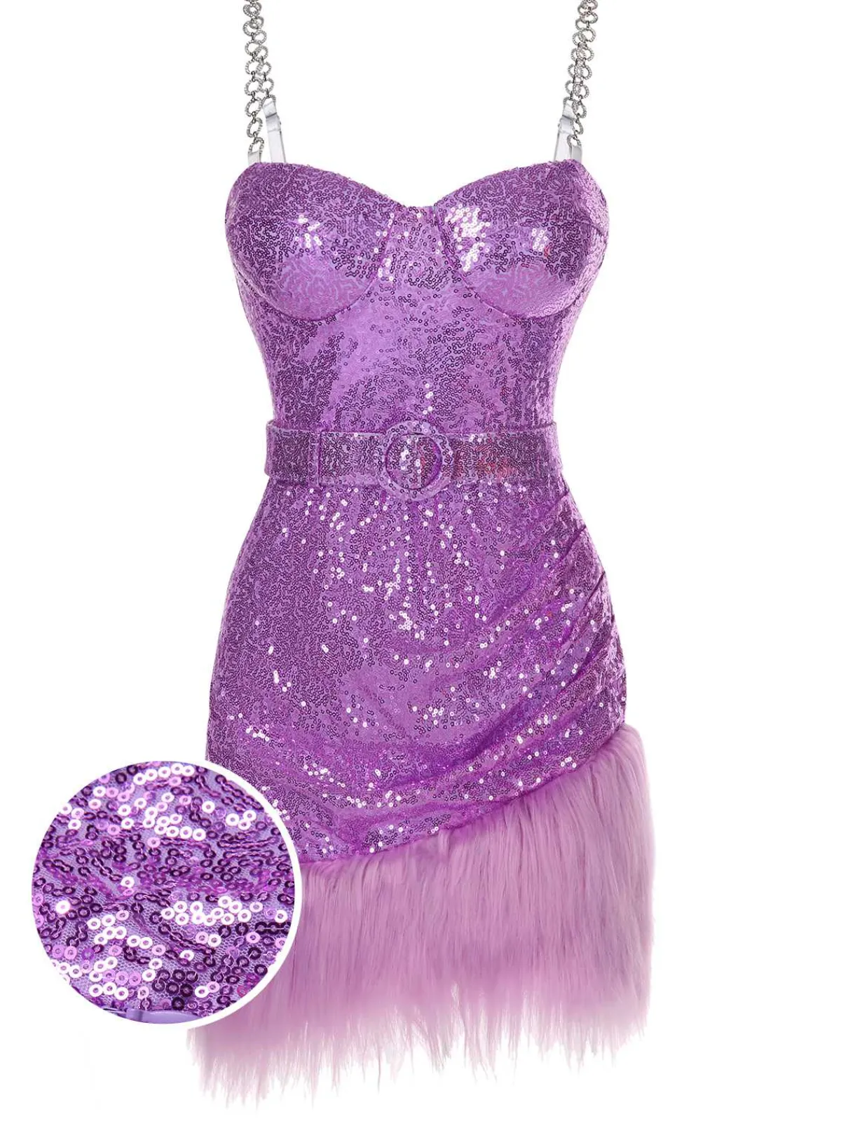 Outlet Retro Stage 1970s Sequined Feather Spaghetti Strap Dress