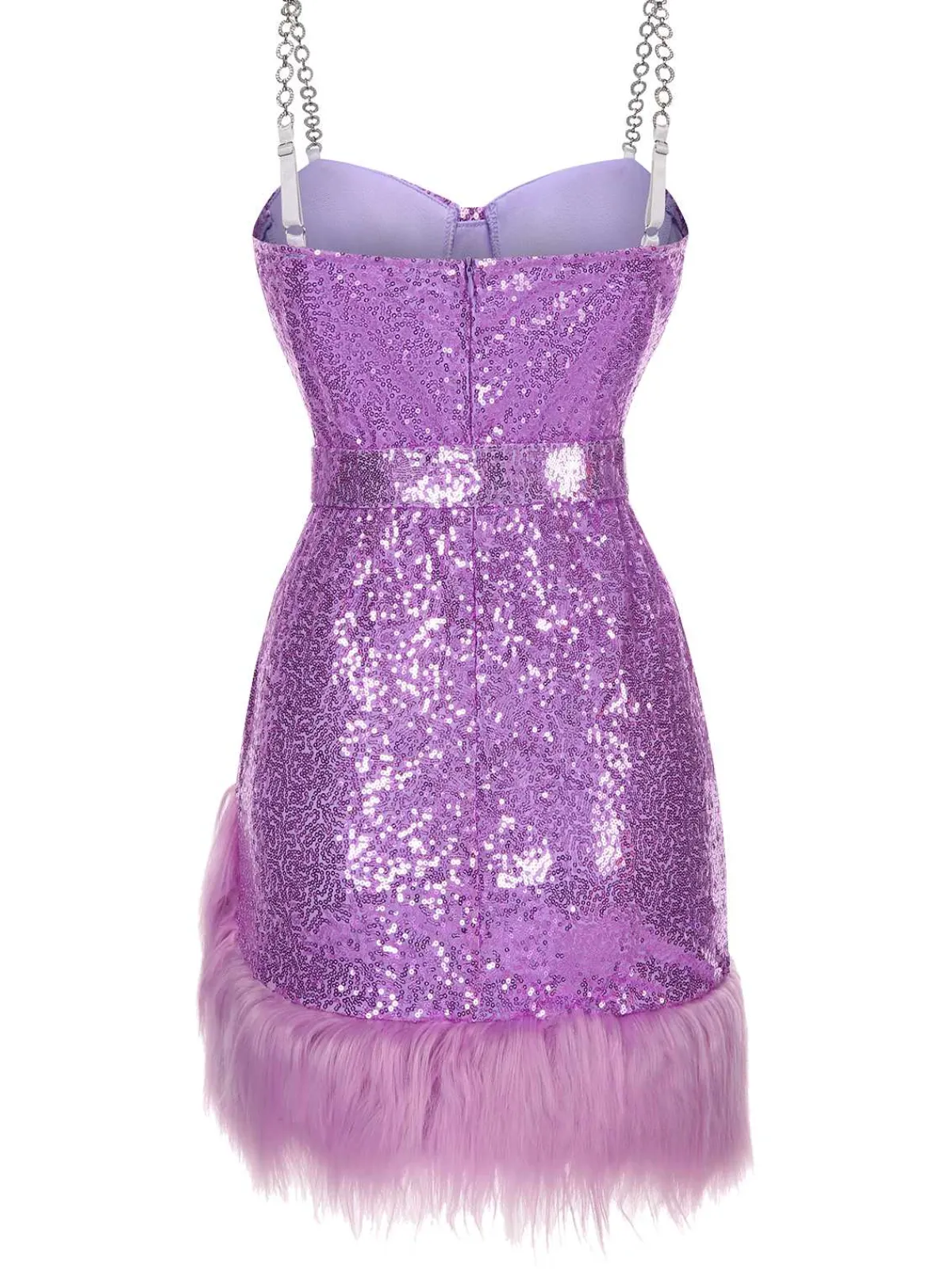 Outlet Retro Stage 1970s Sequined Feather Spaghetti Strap Dress