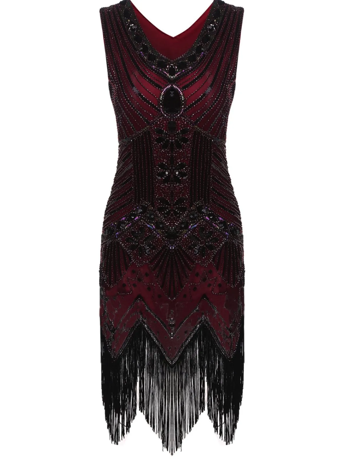 Sale Retro Stage 1920s Sequined Fringe Dress