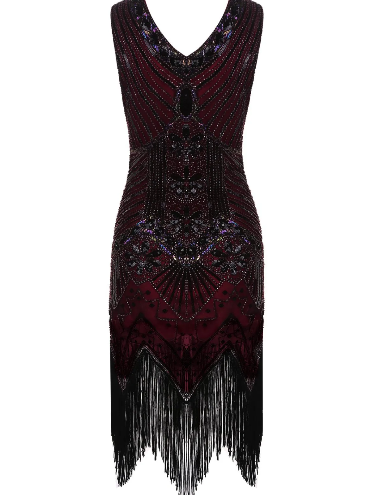 Sale Retro Stage 1920s Sequined Fringe Dress