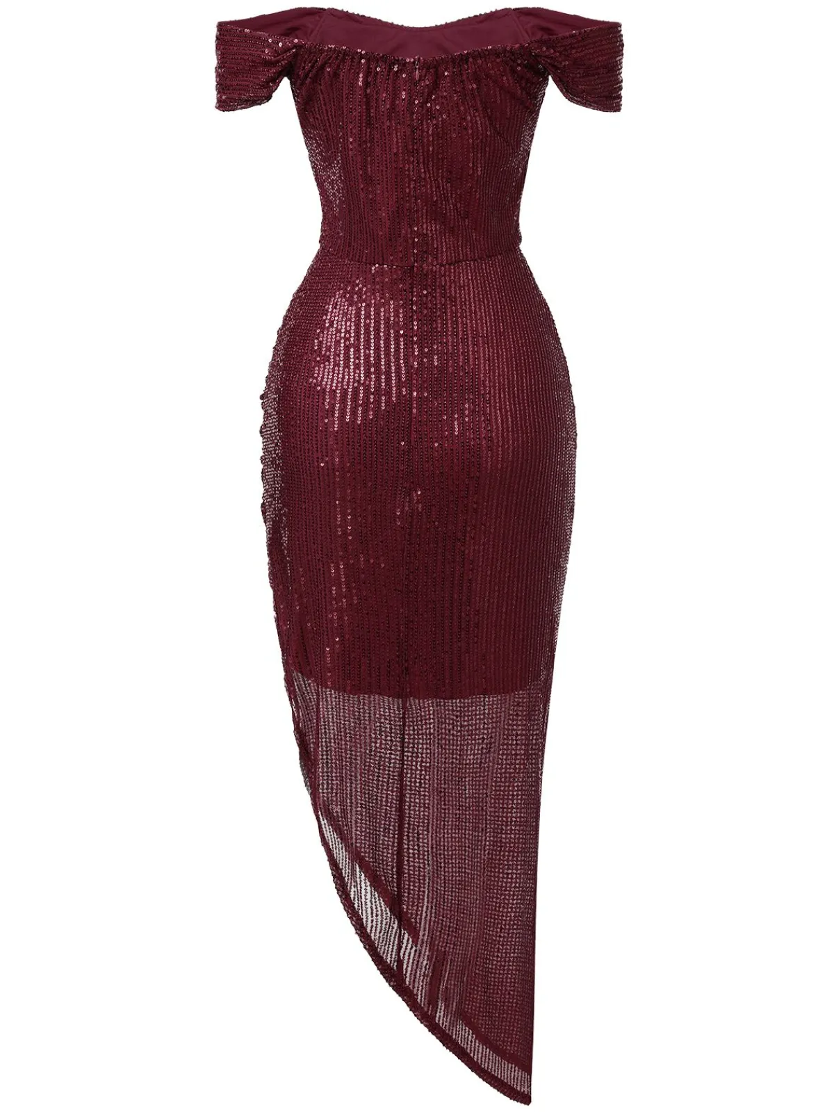Hot Retro Stage 1920s Sequined Off-Shoulder Solid Dress