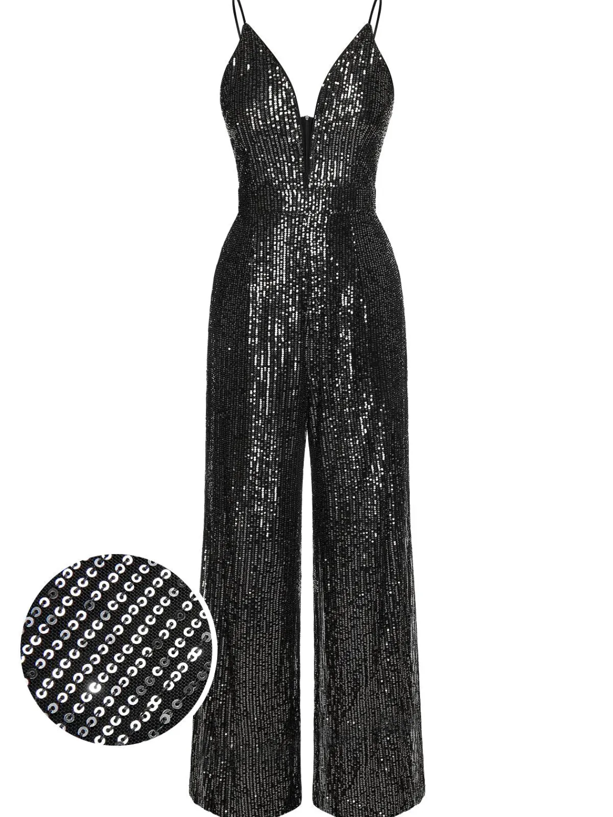 Best Retro Stage 1930s Sequined Shiny Slip Vintage Jumpsuit