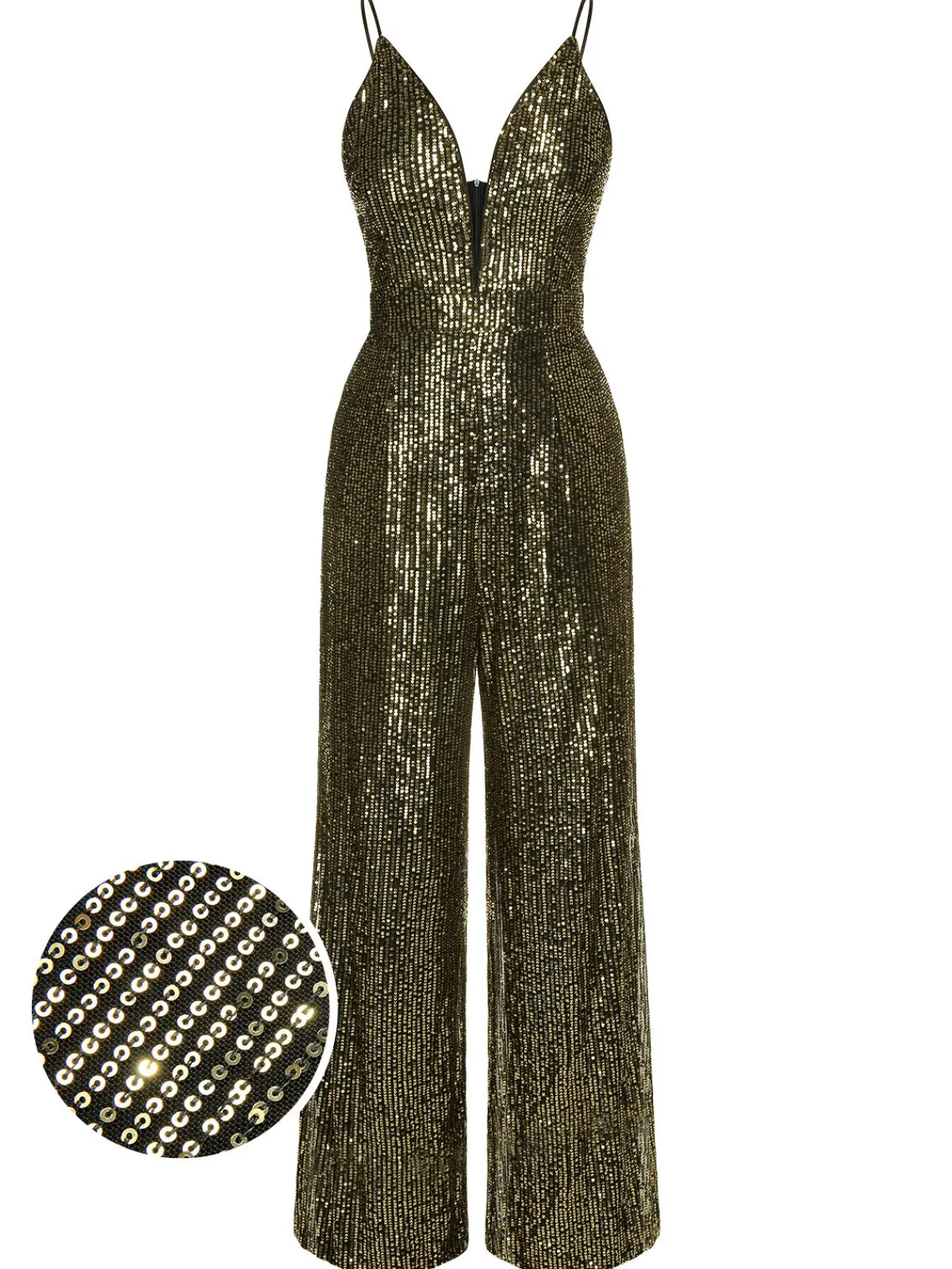 Best Retro Stage 1930s Sequined Shiny Slip Vintage Jumpsuit