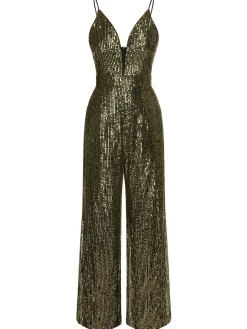 Best Retro Stage 1930s Sequined Shiny Slip Vintage Jumpsuit