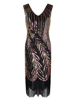 Clearance Retro Stage 1920s Sequined Tassels Flapper Dress