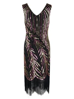 Clearance Retro Stage 1920s Sequined Tassels Flapper Dress