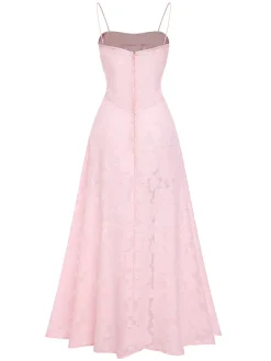 Clearance Retro Stage 1930s Sexy Sheer Floral Maxi Dress