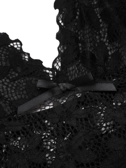 Best Retro Stage 1930s Sheer Lace Spaghetti Straps Nightgown