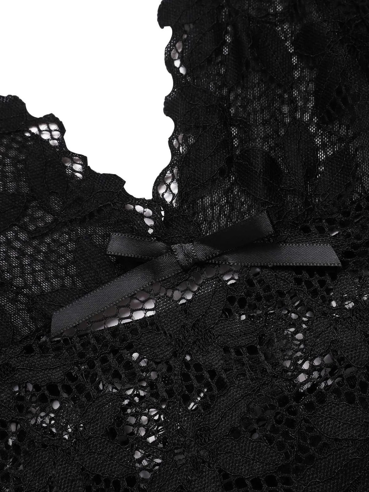 Best Retro Stage 1930s Sheer Lace Spaghetti Straps Nightgown