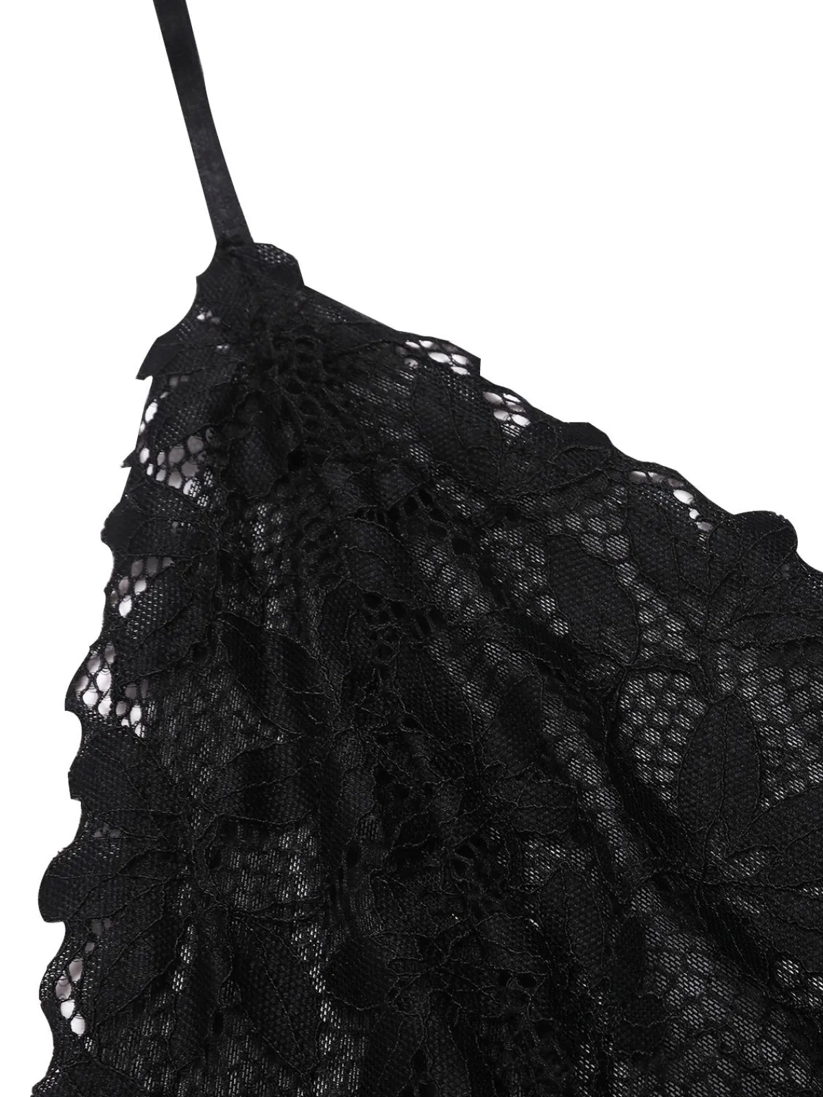 Best Retro Stage 1930s Sheer Lace Spaghetti Straps Nightgown