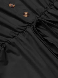 Sale Retro Stage 1950s Shirt Neck Lace-Up Solid Romper