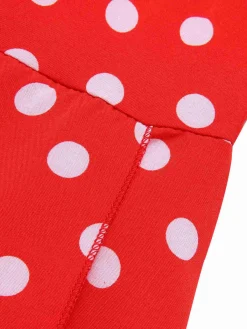 Outlet Retro Stage 1930s Side Slit Deep V-Neck Polka Dots Dress