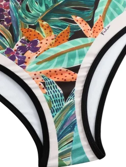 New Retro Stage 1940s Silhouette Plants Wide Straps Bikini