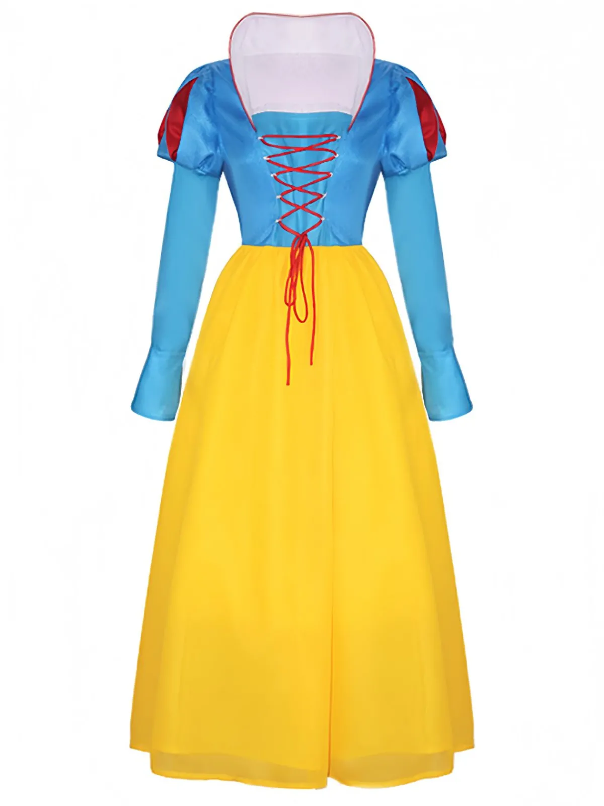 Fashion Retro Stage 1940s Snow White Style Mesh Patchwork Dress Yellow