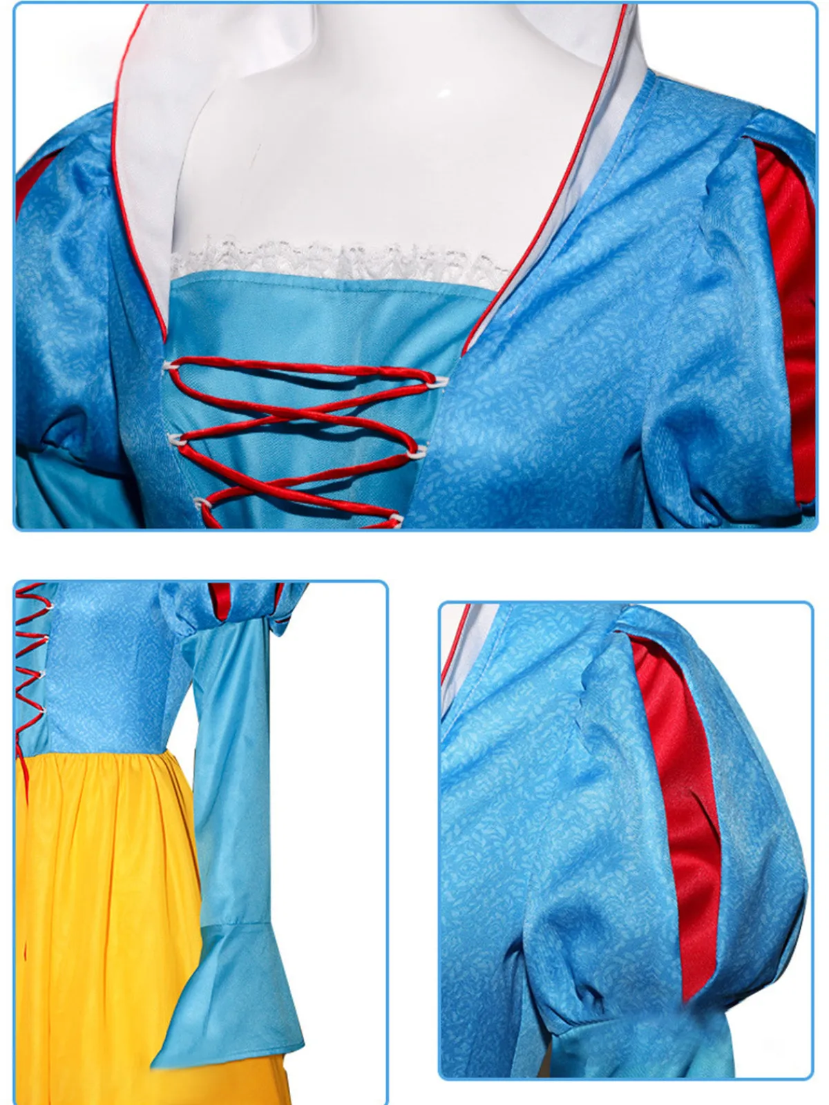 Fashion Retro Stage 1940s Snow White Style Mesh Patchwork Dress Yellow