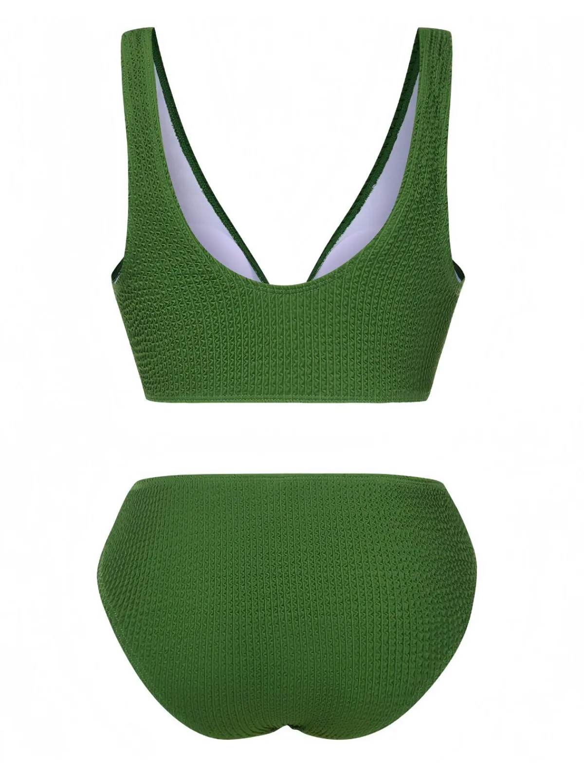 Online Retro Stage 1940s Solid Bowknot Textured Fabric Swimsuit