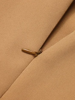 Best Retro Stage 1930s Solid Button Halter Lapel Jumpsuit